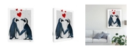Trademark Global Fab Funky Penguins with Love Hearts Canvas Art - 19.5" x 26"